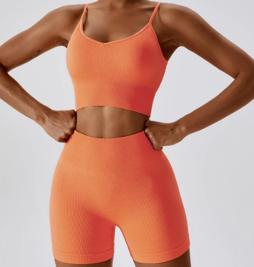 Seamless Knitted Thread Yoga Suit