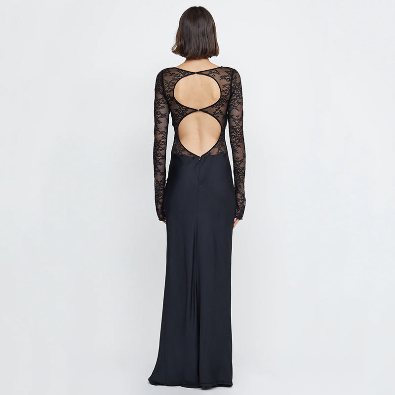 Lace Perspective Splice Dress For Women's Fashion