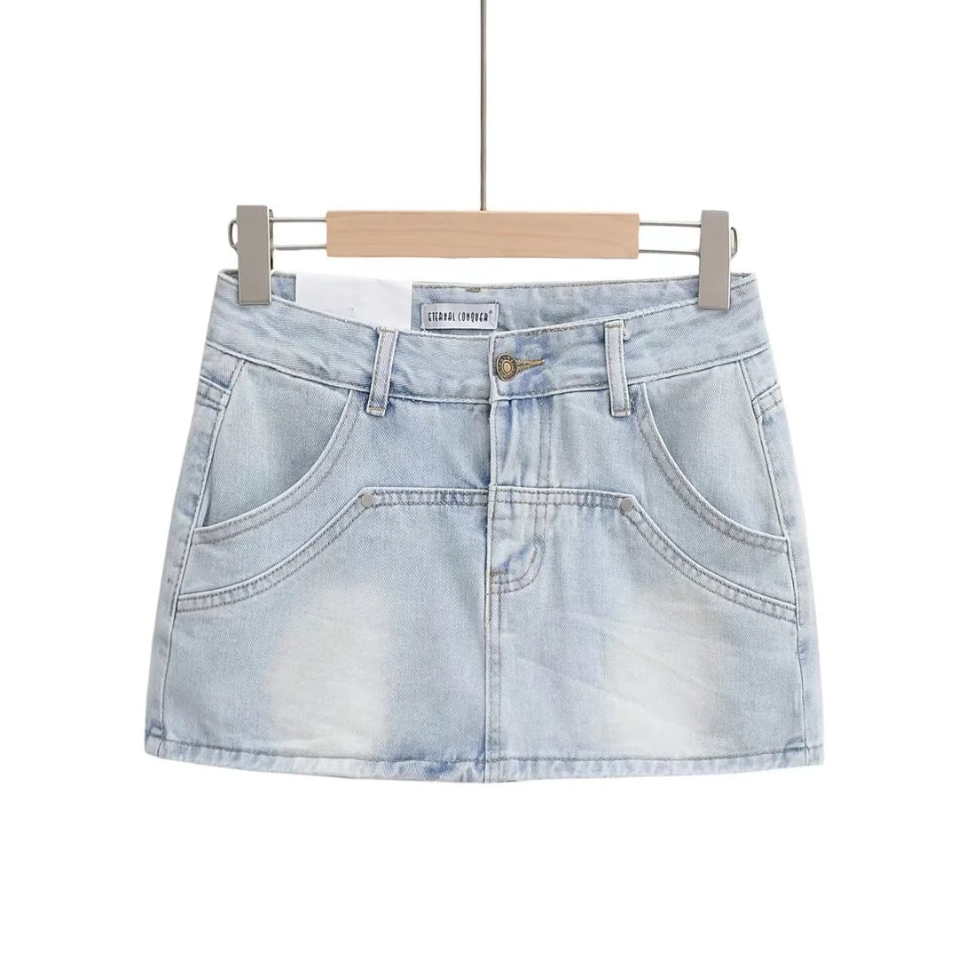 Retro High Waist Slim And Anti Shining Short Hip Skirt For Women