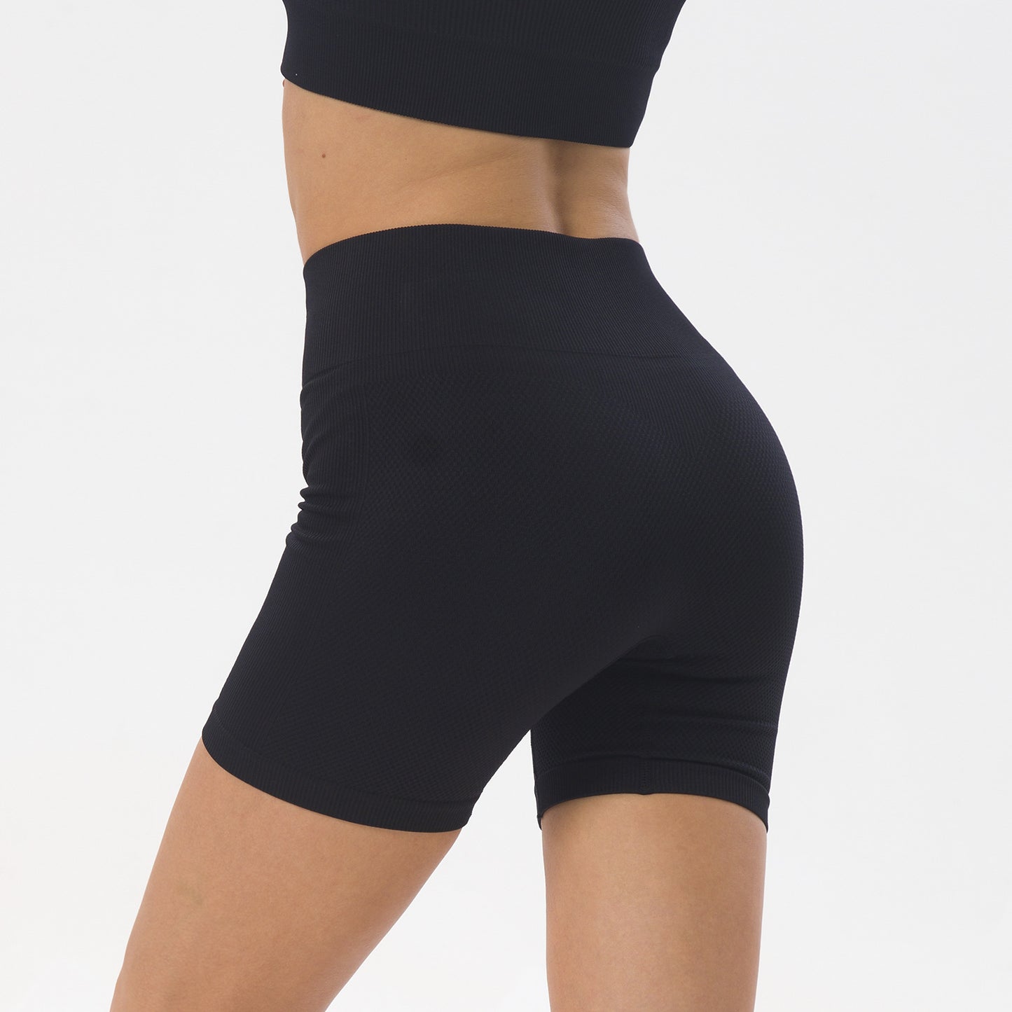 High Waist Hip Raise Threaded Sports Shorts