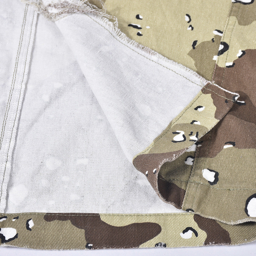 Women's Fashion Personalized Camouflage Washed Skirt