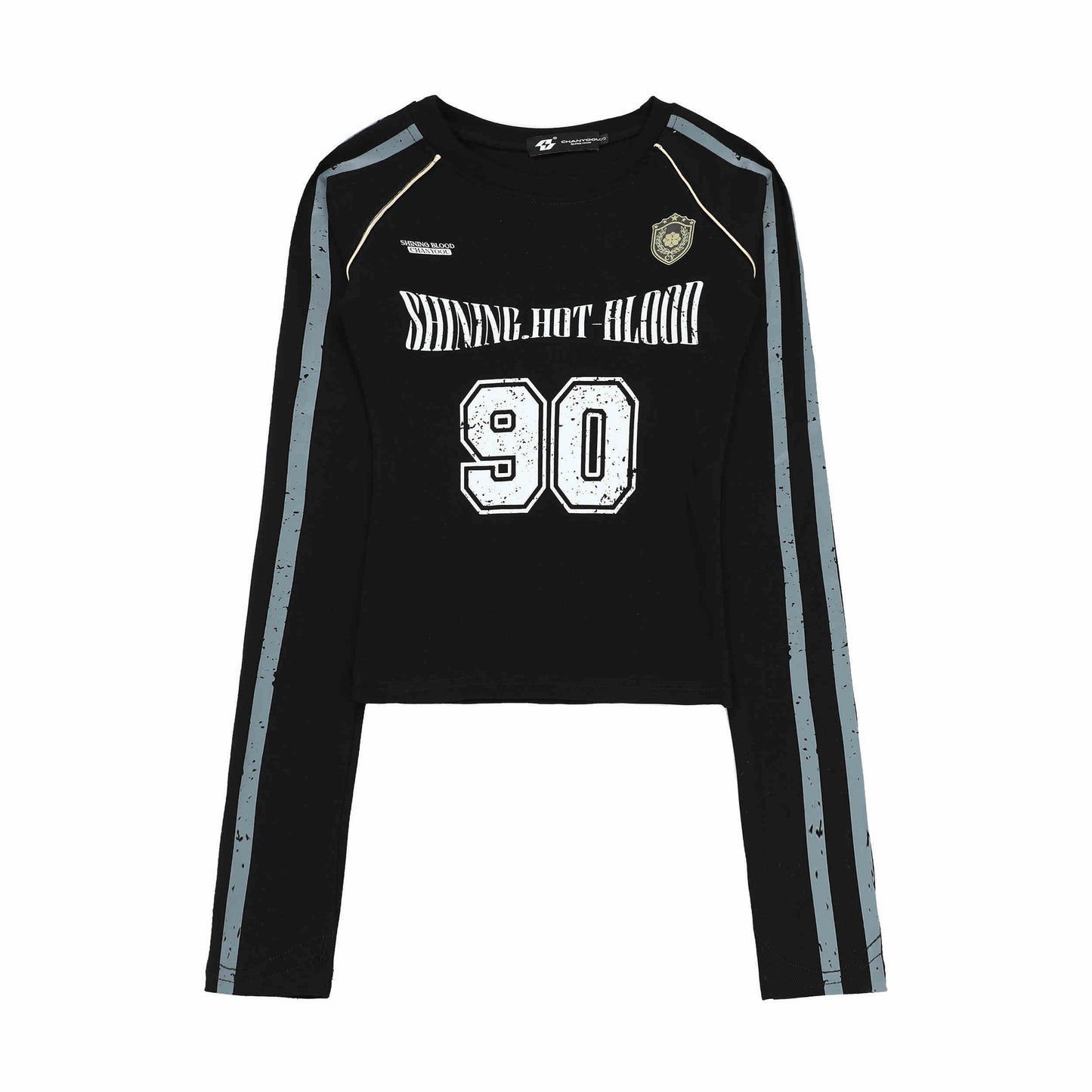 Retro Long-sleeved T-shirt Women's Sports Ball Uniform