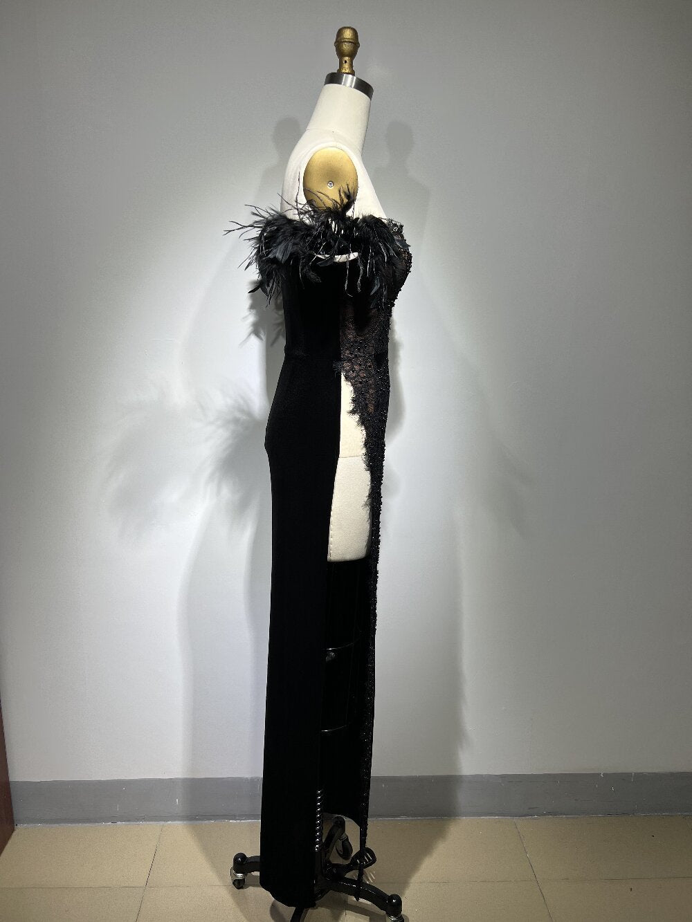 Women's Fashion Lace Black Camisole Dress