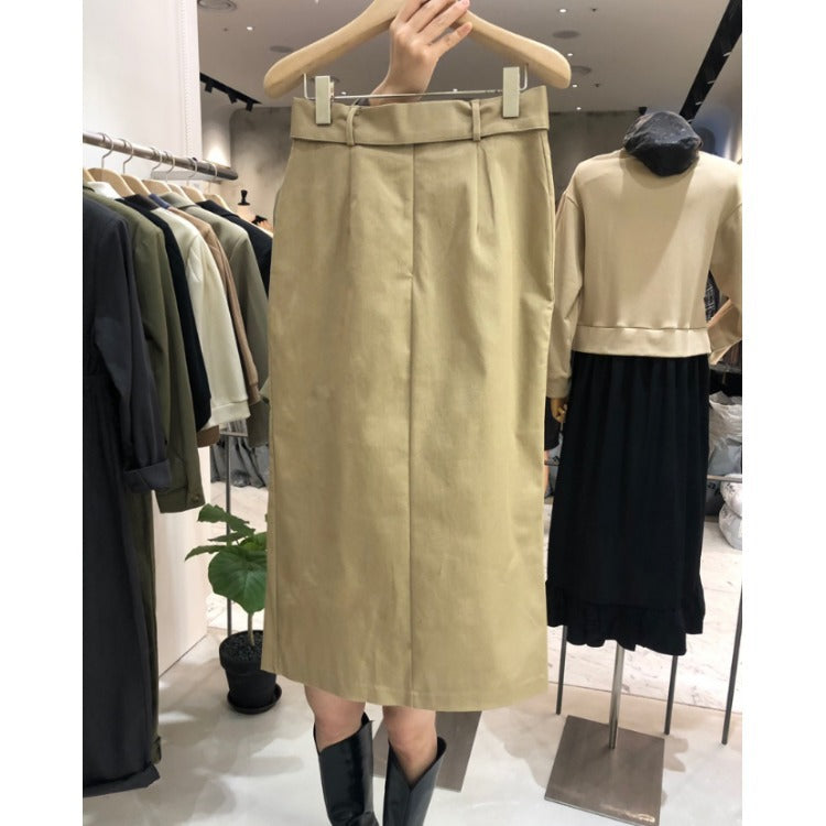 High Waist Everything Matching Temperament Package Hip Mid-length Half Skirt