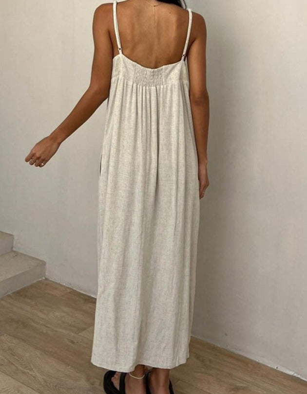 Apricot Soft Skin-friendly Sling Long Dress