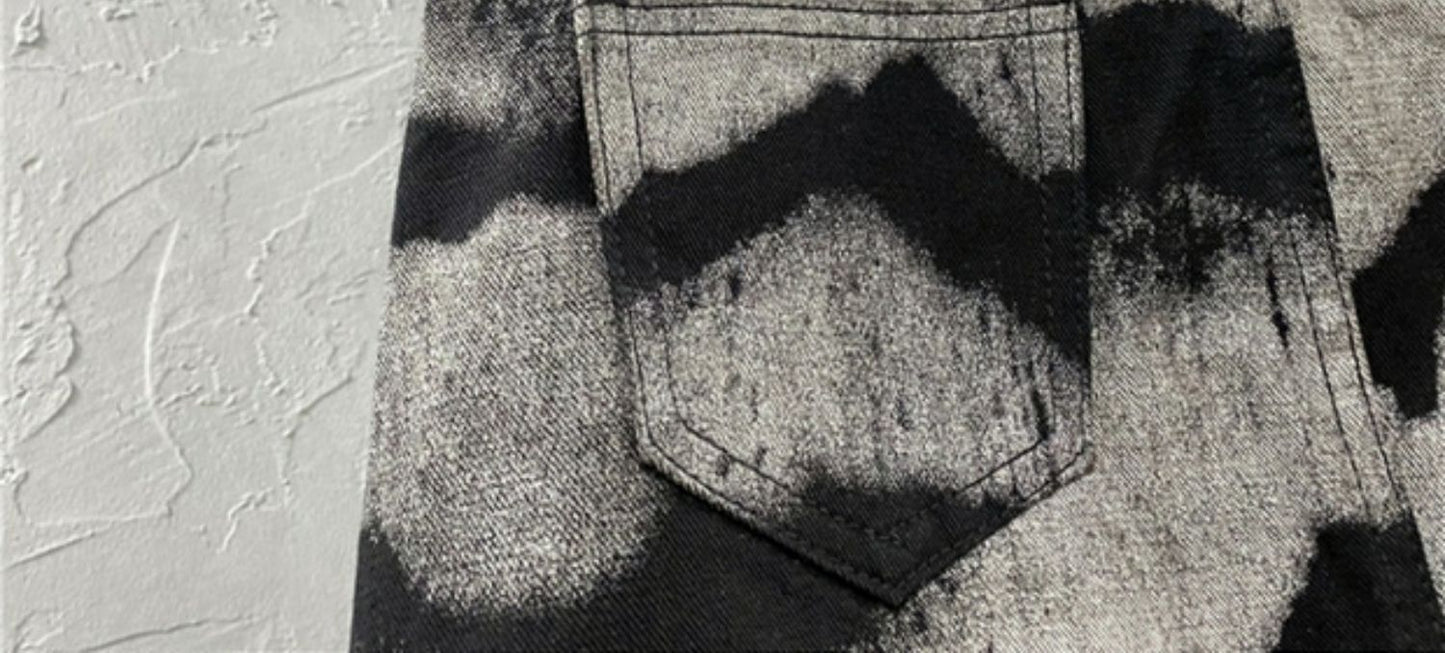 Women's High Waist Denim Skirt With Frayed Edges