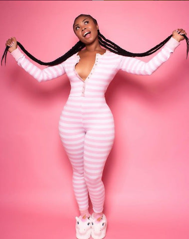 New explosive stripe printed jumpsuit