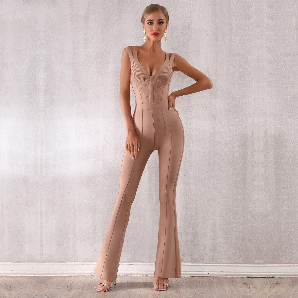 Sling V-neck slim bag hip micro-la pullsuit
