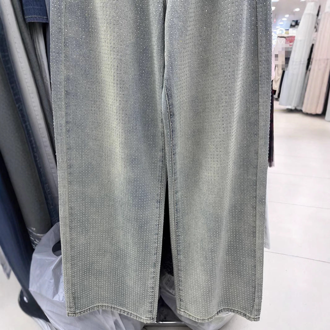 High Waist Loose Fashion Slimming Casual Wide-leg Draggle-tail