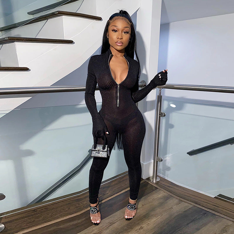 Sheer High Waist Jumpsuit