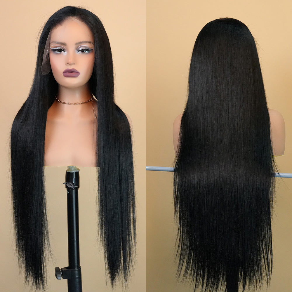 Jet Black #1 Straight Lace Front Wig 13x4/13x6 HD with Baby Hair Pre-plucked Hairline