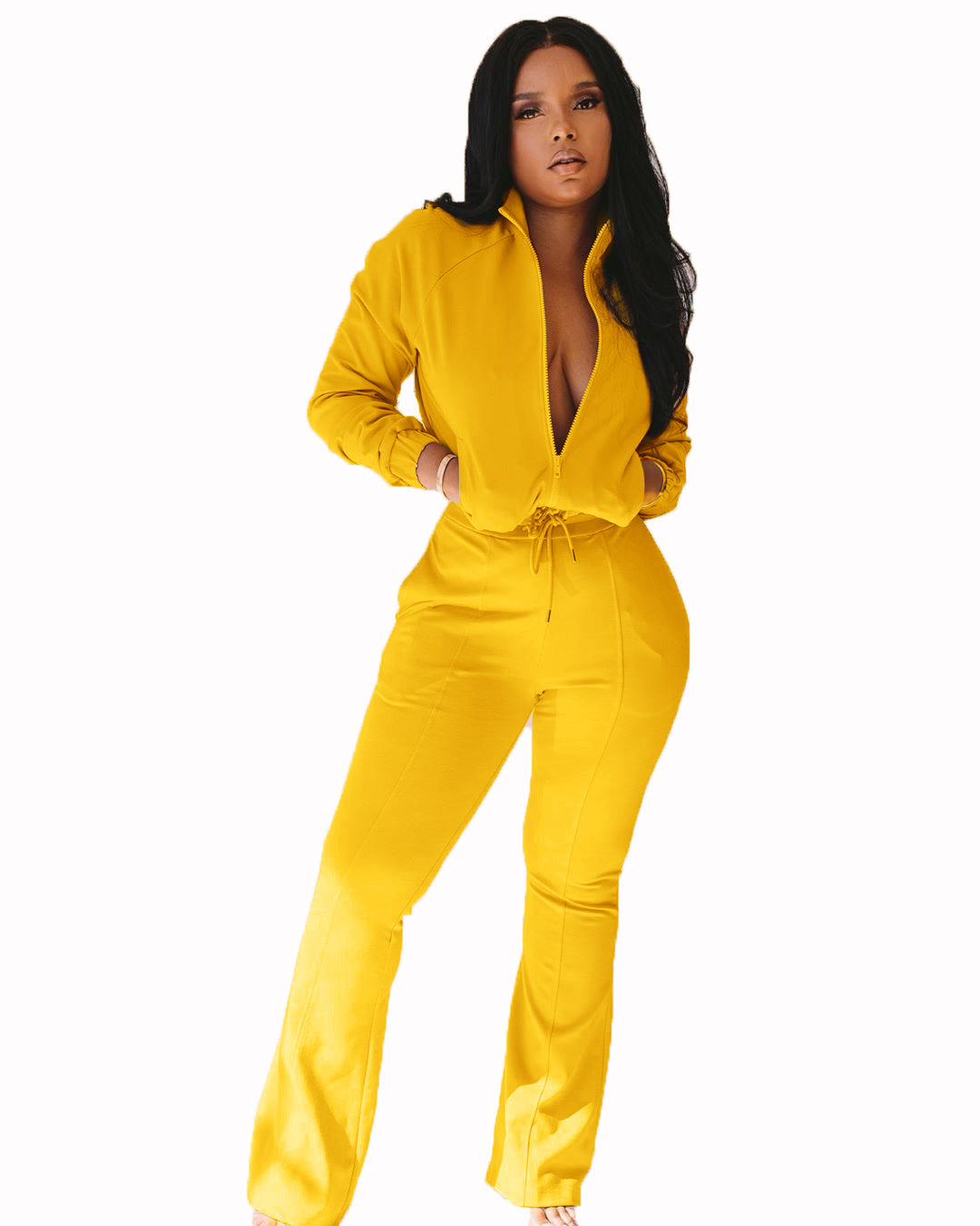 Stylish casual zipper jumpsuit