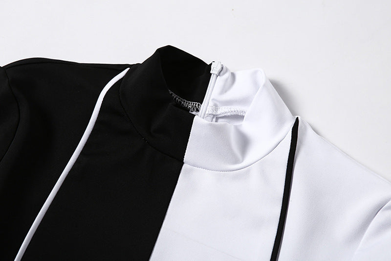 Two-color line stitching sports fitness jumpsuit