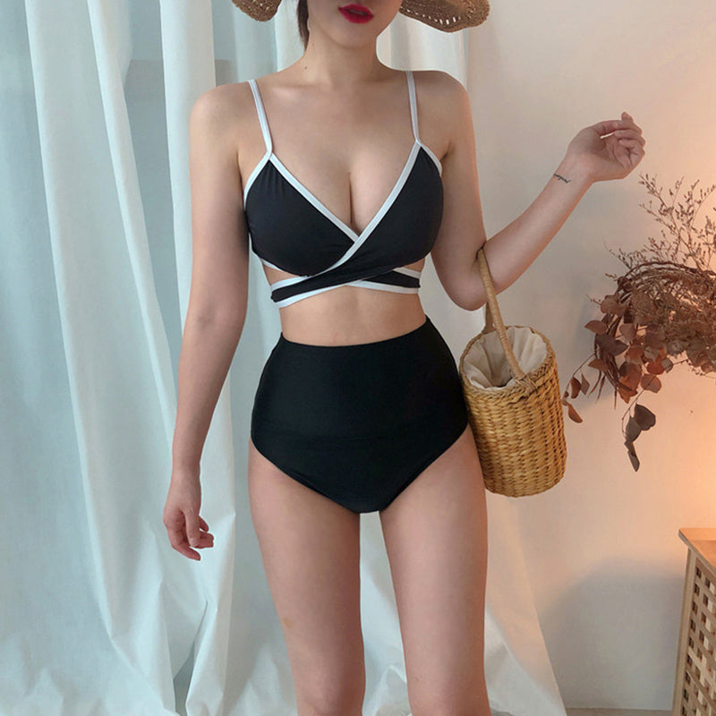 Black and white monochrome swimsuit