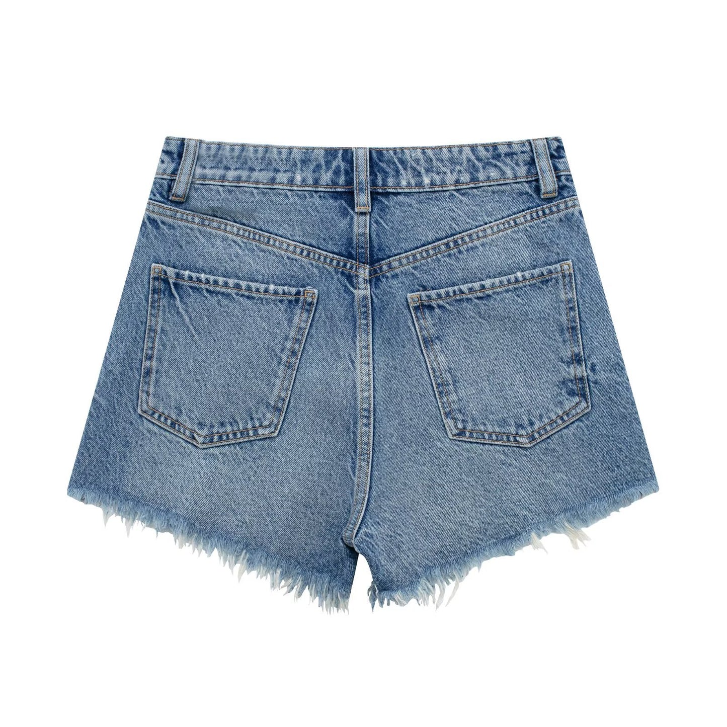 Women's American Retro Fashion Slimming High Waist Denim Shorts