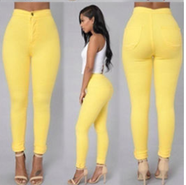 thin waist stretch pencil pants tight candy colored jeans