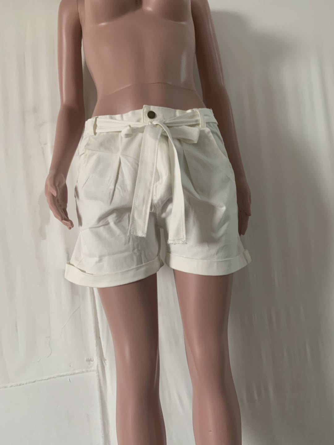 Waistband Washed Denim Shorts Micro Stretch