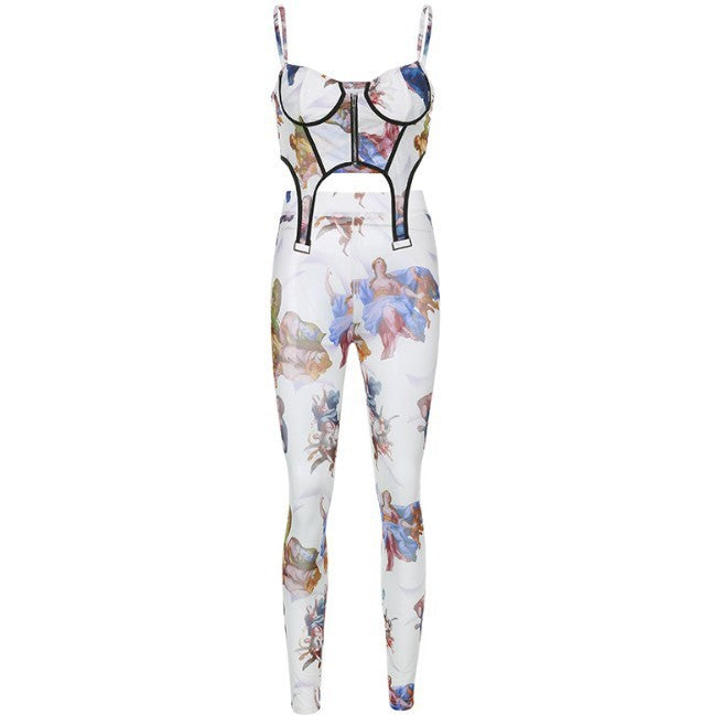 Sexy Suspender Zipper Irregular Vest