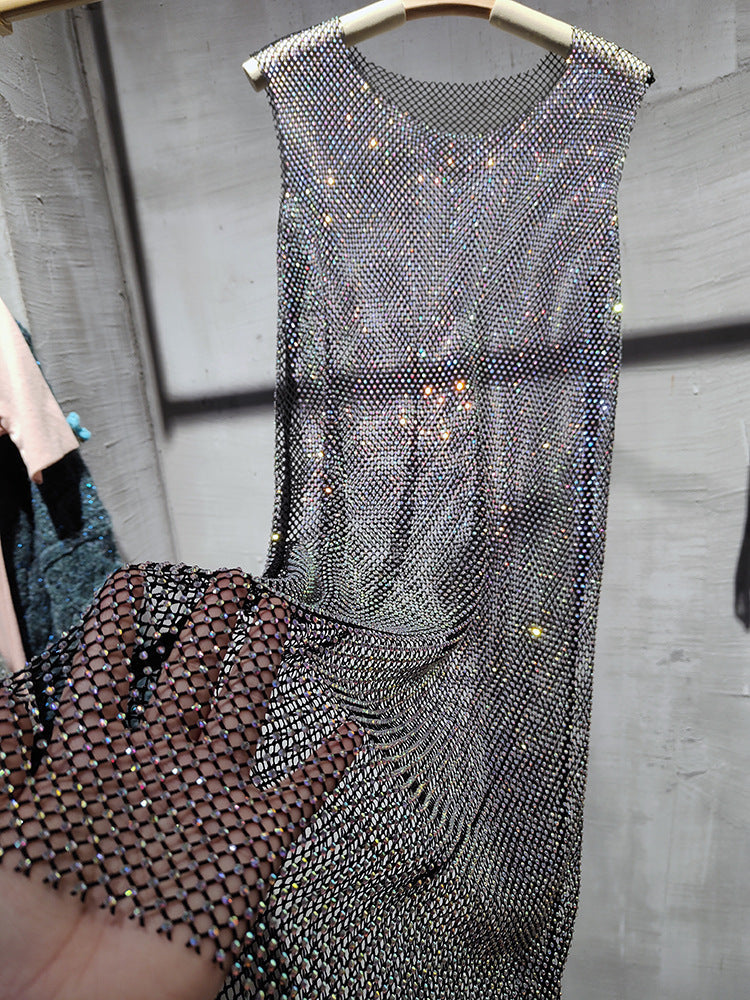 Sling New Net Drill Crystal Dress