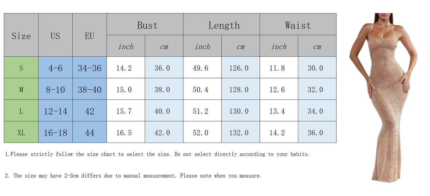 Light Diamond Sexy Suspender Mermaid Dress Gown