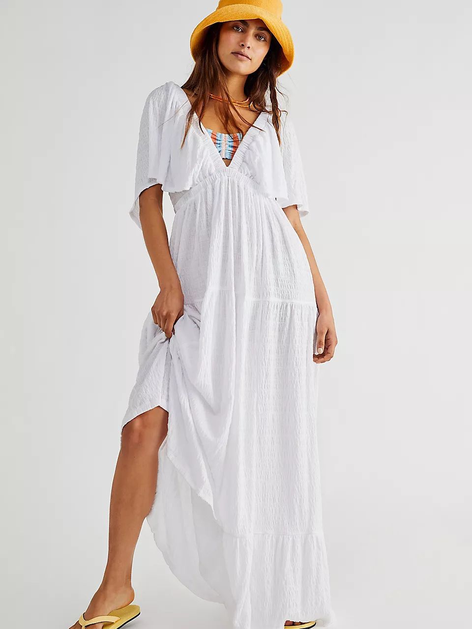 Leisure Fashion Summer V-neck Loose Long Dress