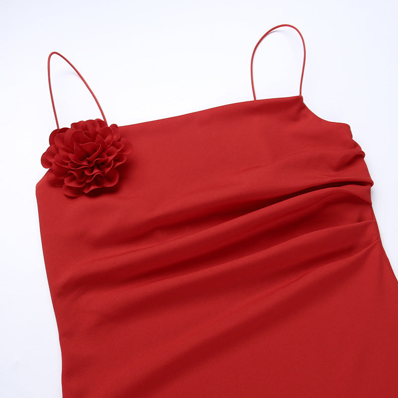 Elegant Slim Flower Sling Dress Women