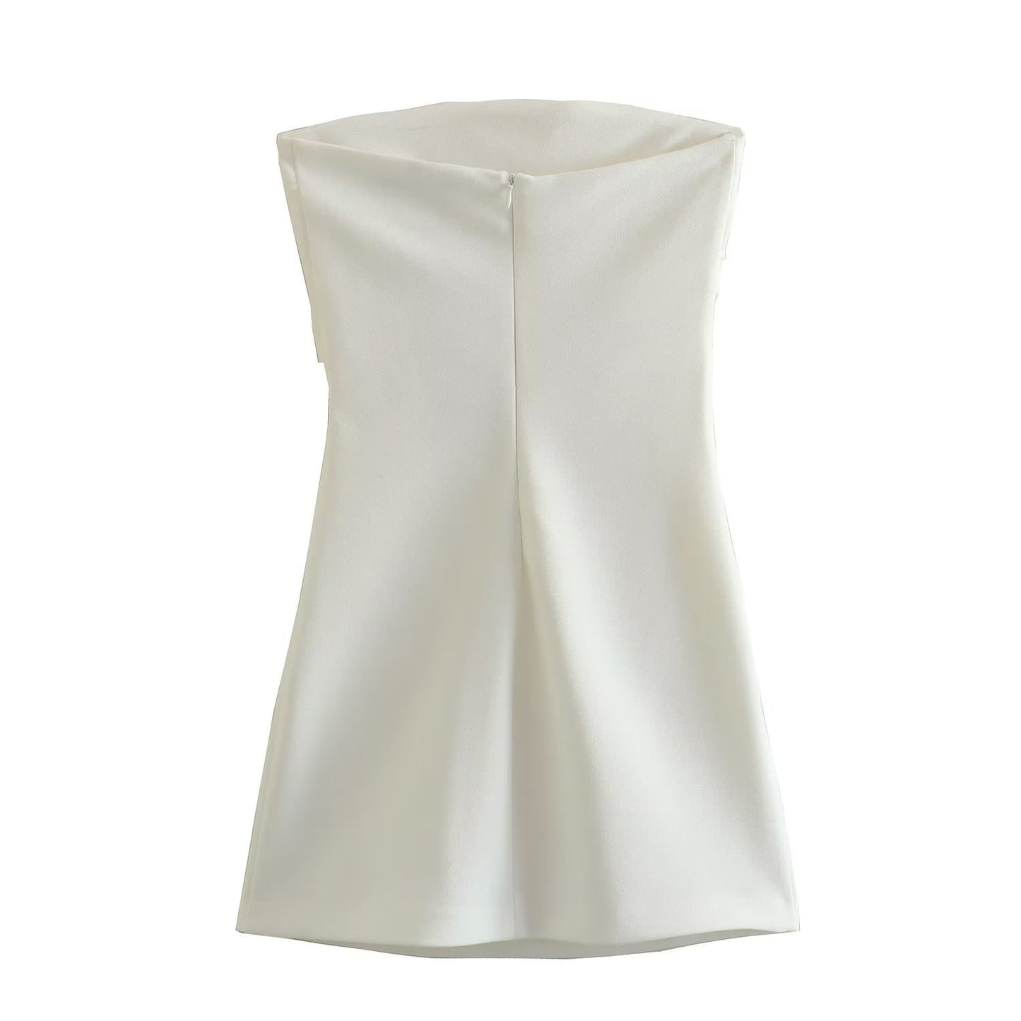 Off-shoulder Collar Pure Color Tube-top Dress