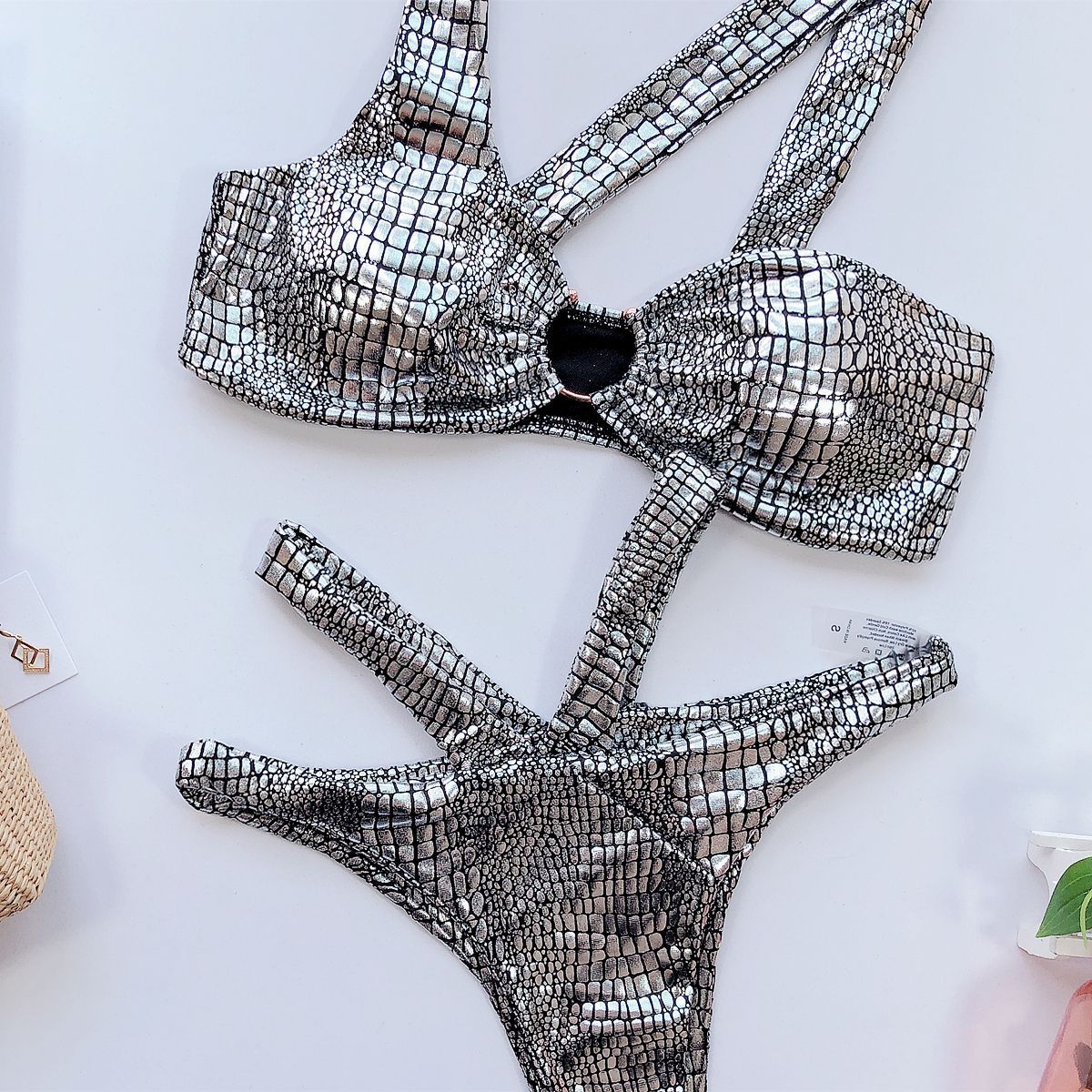 Bronze fabric swimsuit