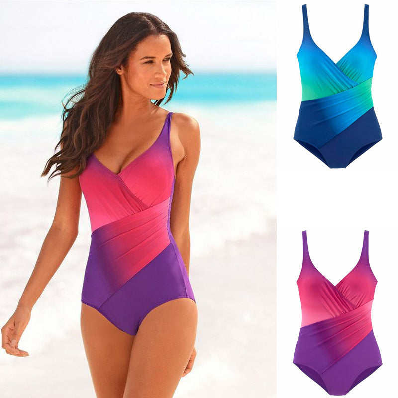 Sexy gradient one-piece swimsuit