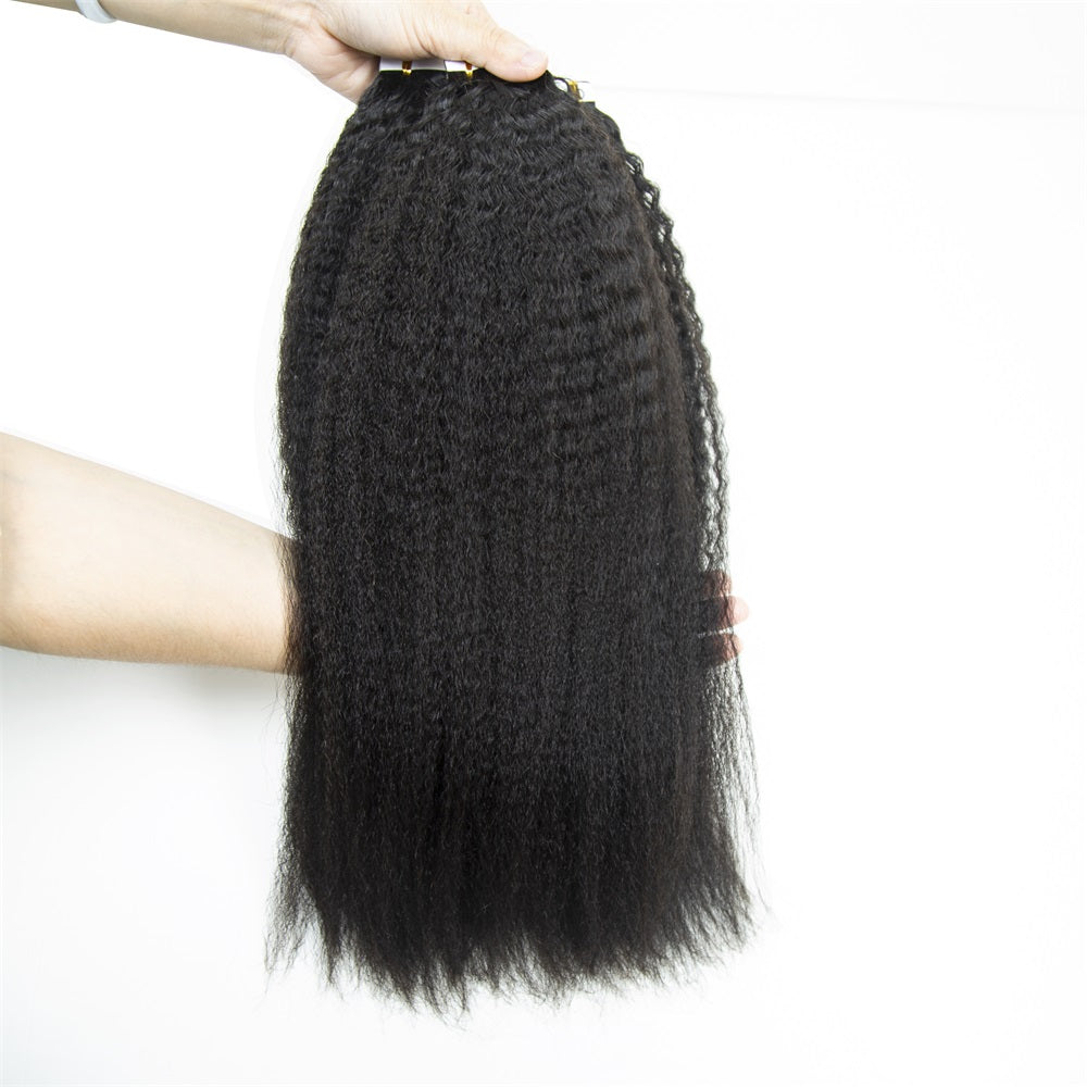 Virgin hair Kinky Straight Hair Extension Tape Ins