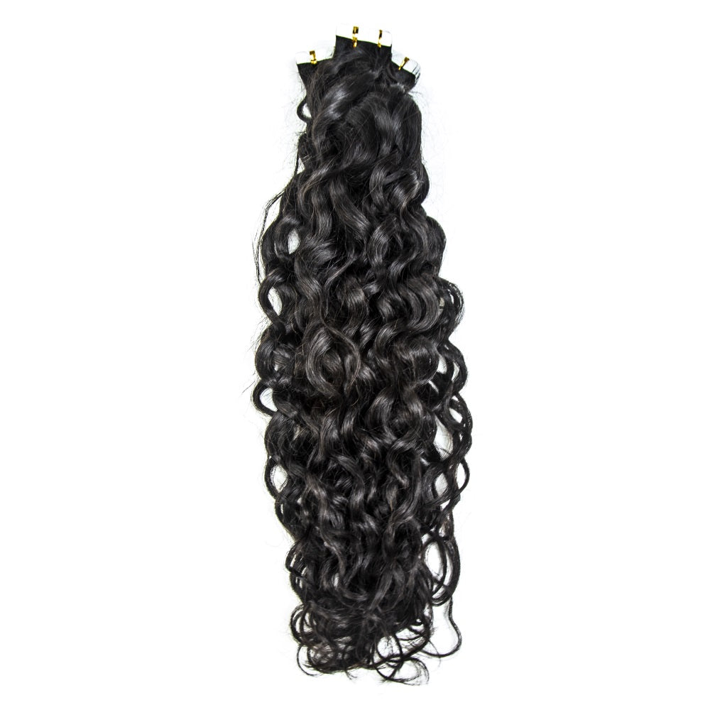 Indian Water Wave Tape In Hair Extensions 100% Human Hair
