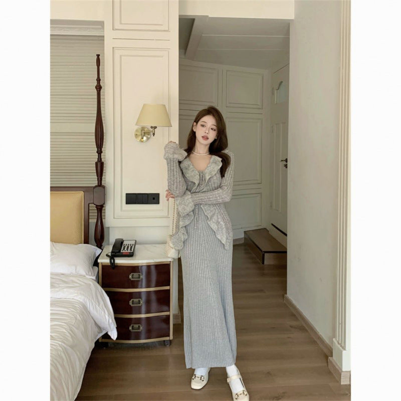 Autumn And Winter Gentle Bell Sleeve Knitted Cardigan