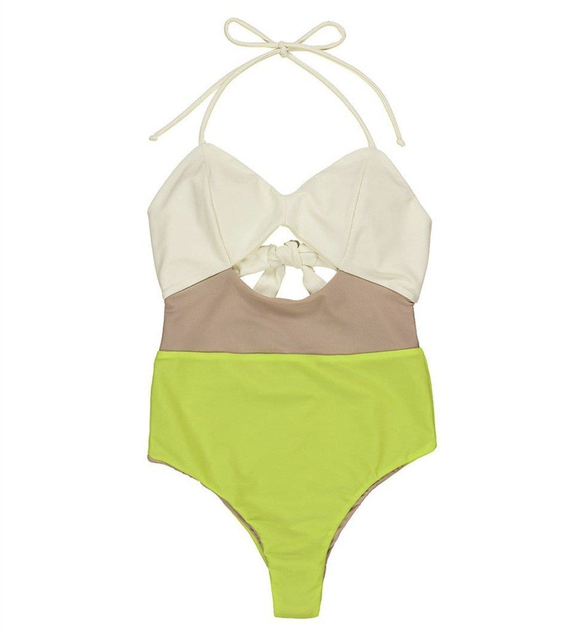Sexy swimsuit with stitching one-piece bikini