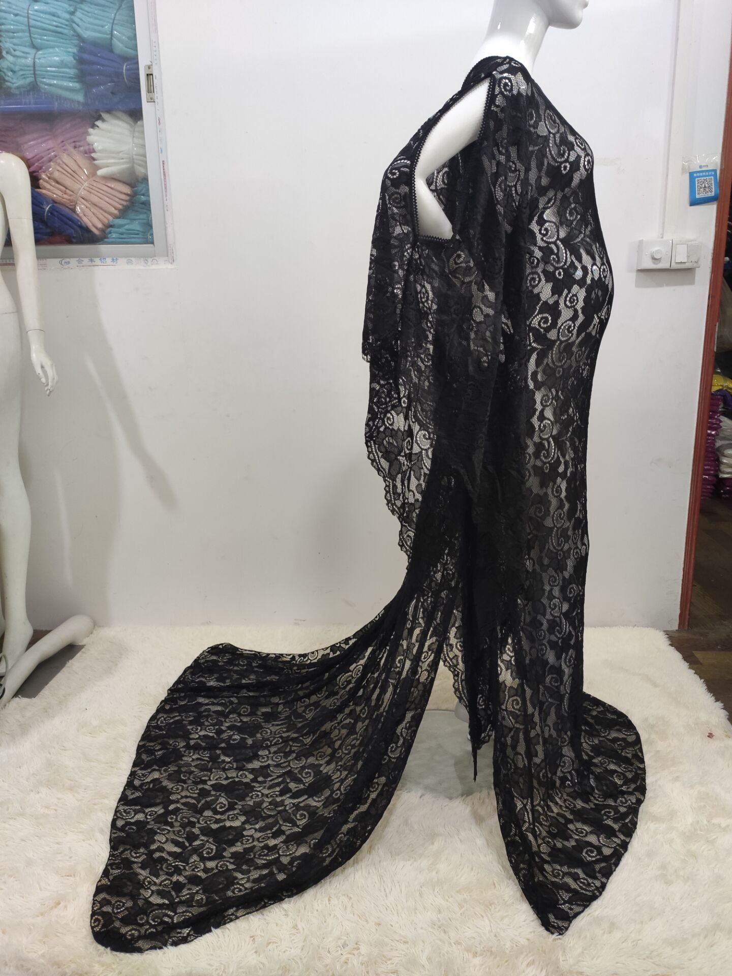 Ladies Lace Maternity Drawstring Mopping Dress