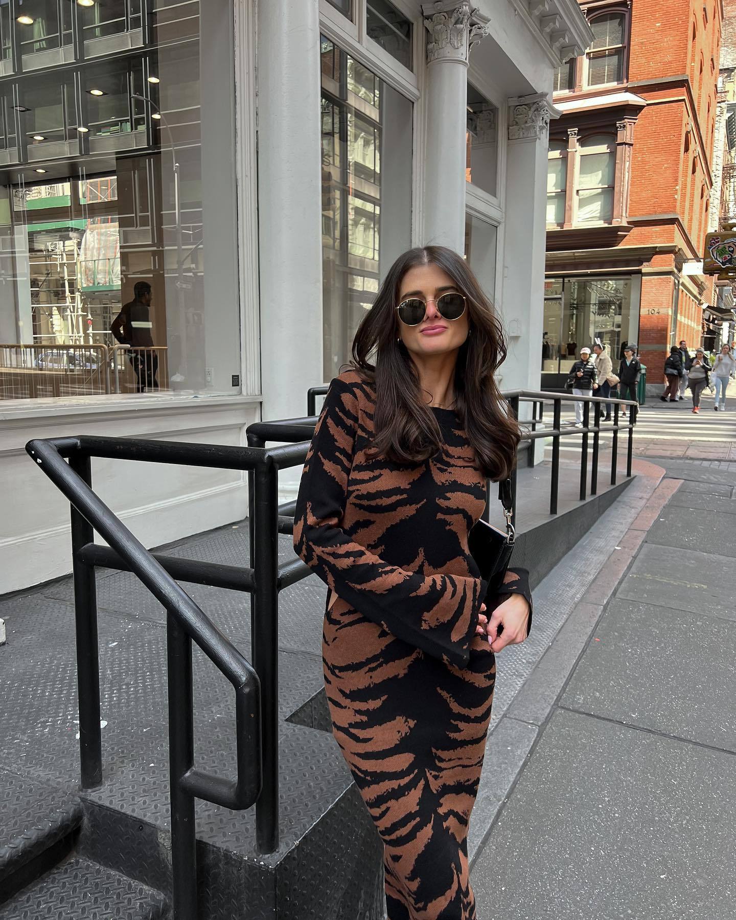 Women's Bell Sleeve Fashion Print Dress