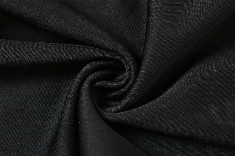 Slim Straight Neck Wrap Hip Split Dress Women