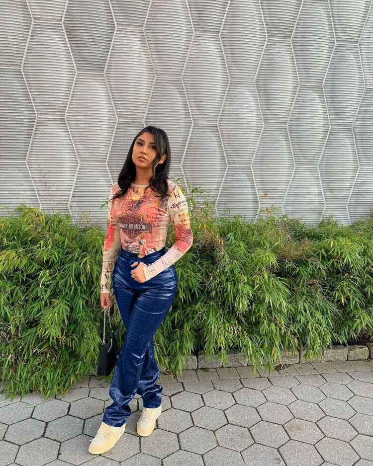 Women's Clothing Elastic Leather Pants