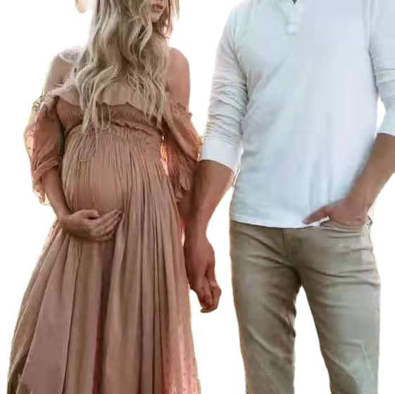 Women's Off-shoulder Dress For Pregnant Women