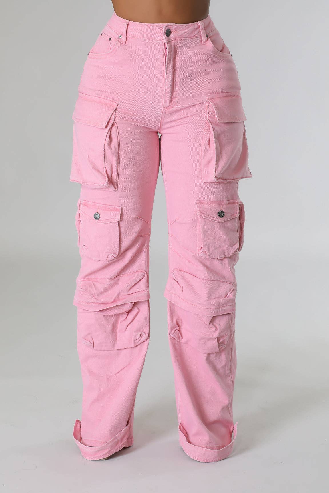 MULTI POCKET FRONT DENIM CARGO PANTS