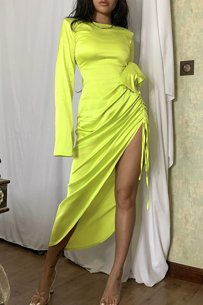 Style Long-sleeved High-waisted Slim Dress For Women