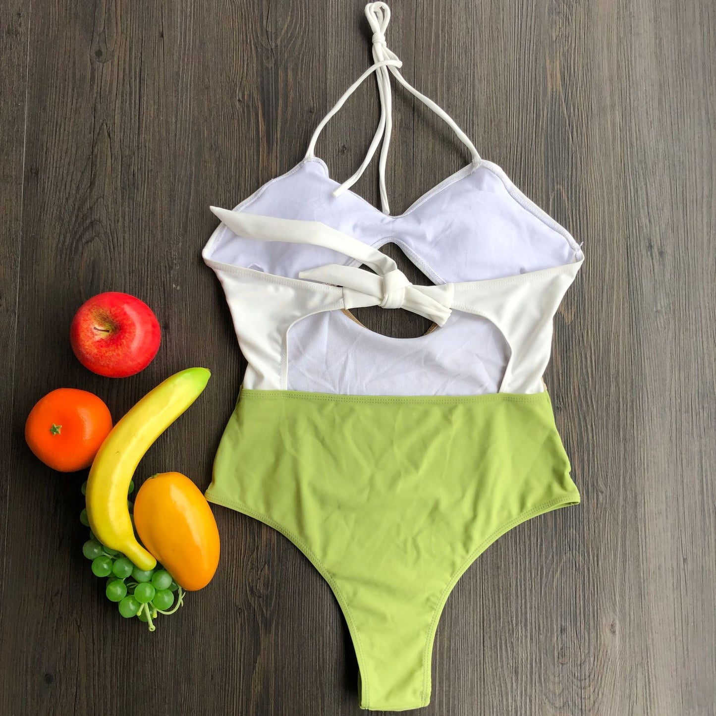 Sexy swimsuit with stitching one-piece bikini