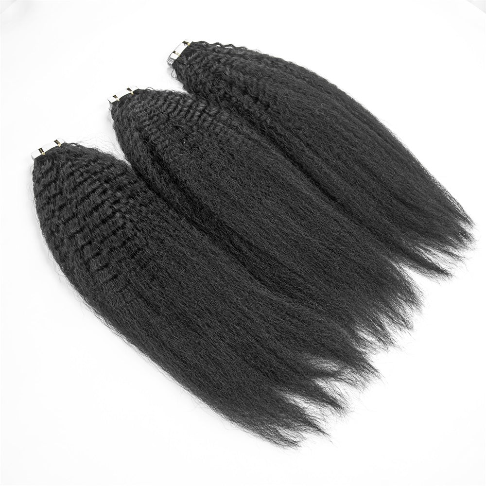 Virgin hair Kinky Straight Hair Extension Tape Ins