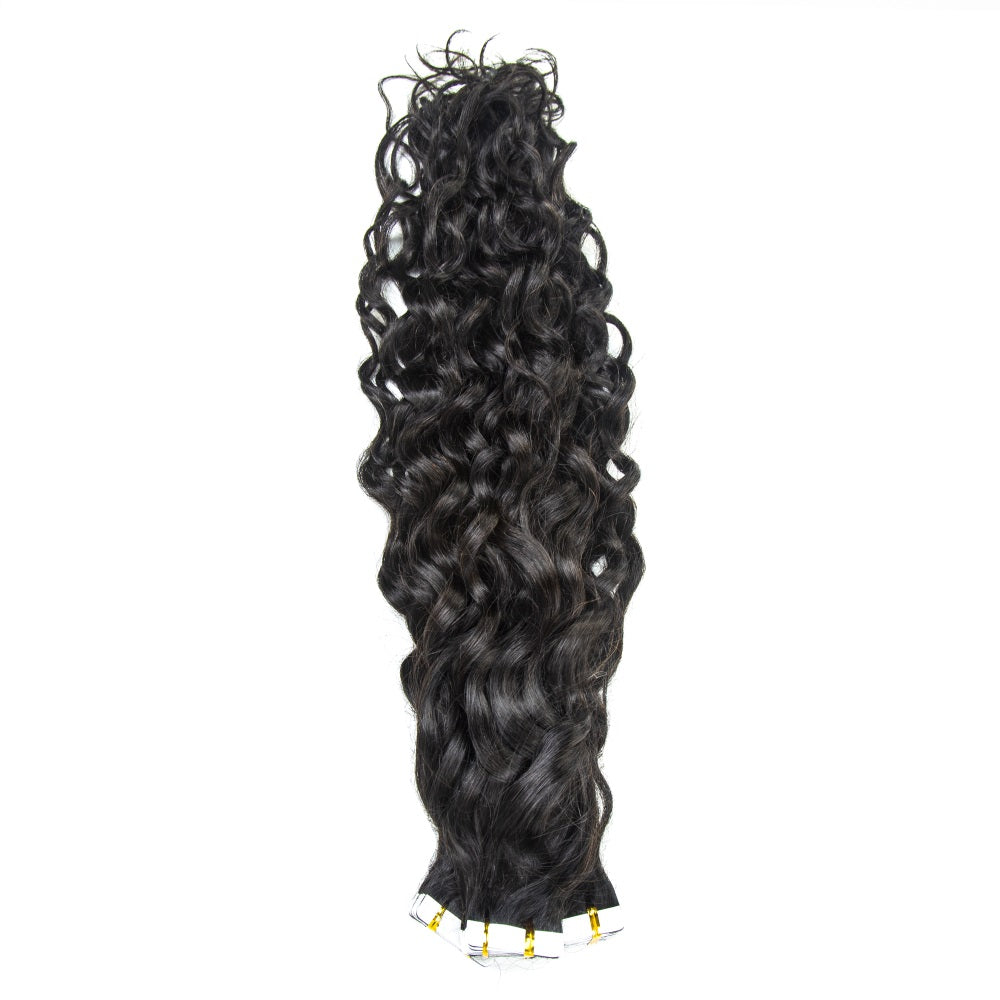 Indian Water Wave Tape In Hair Extensions 100% Human Hair