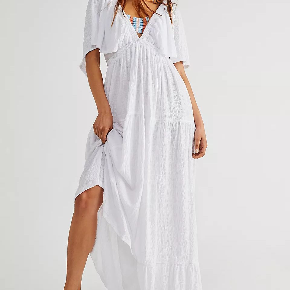 Leisure Fashion Summer V-neck Loose Long Dress