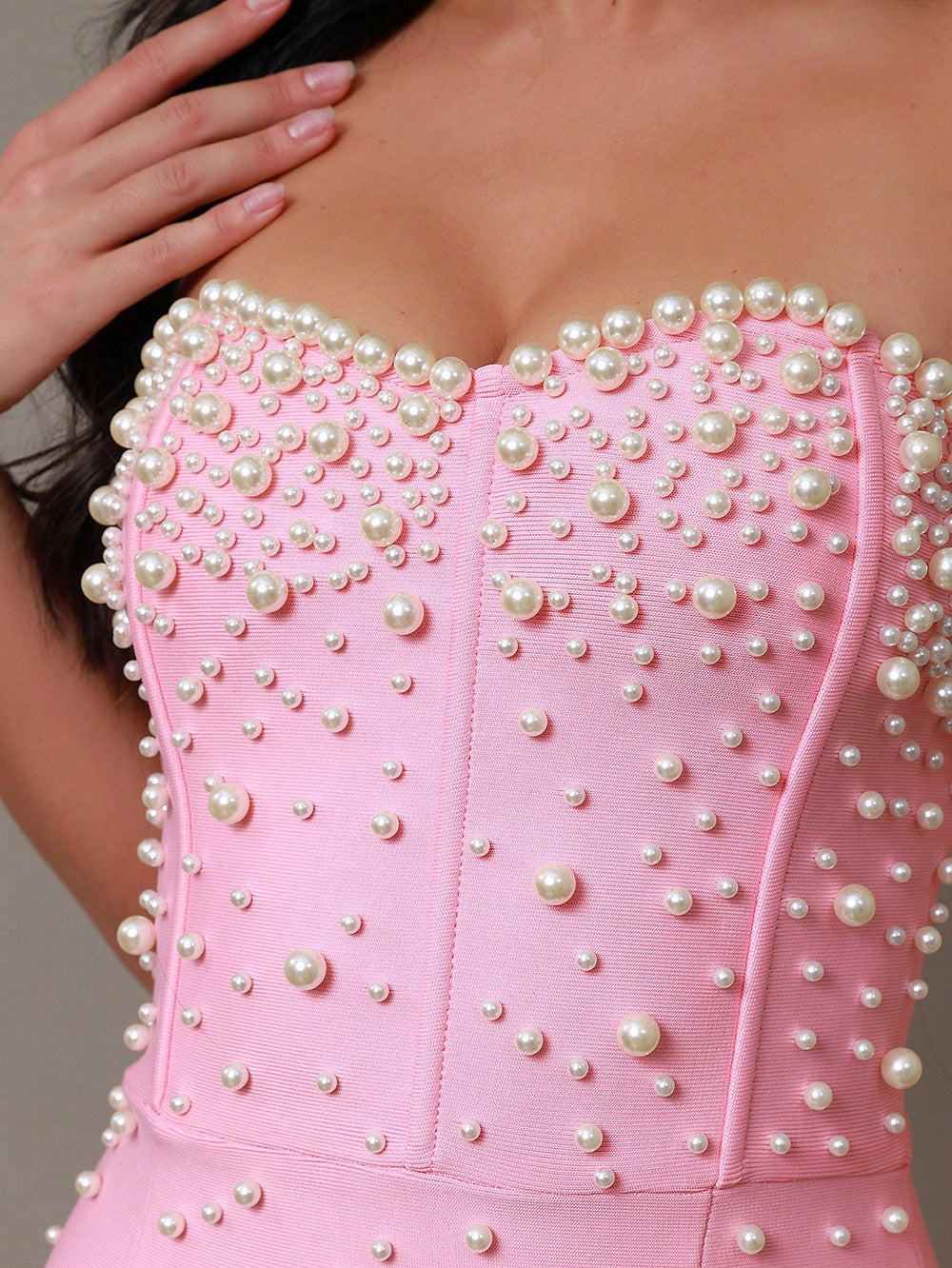 Sleeveless Beaded Long Bandage One-piece Dress Women