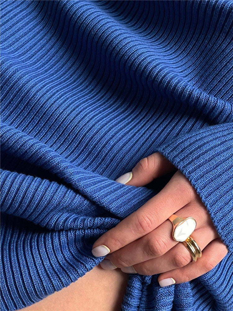 Long-sleeved Knitted Women's Long Skirt Pit Strip Dress