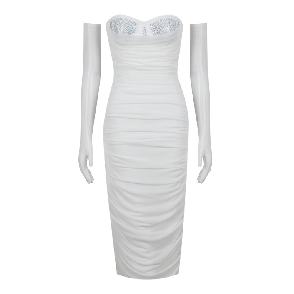 New Fashion Temperament Mesh Stitching Bandage Suspender Dress