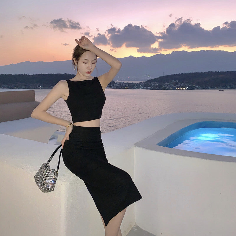 Plain White Sleeveless Cut Out Formal Dress