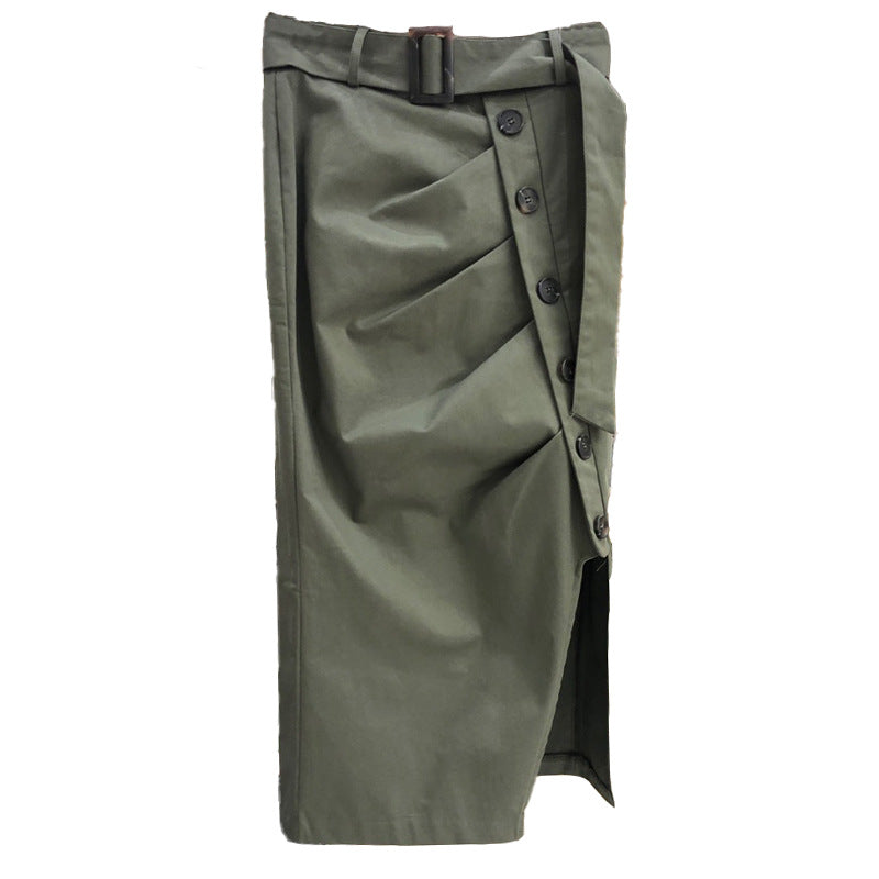 High Waist Everything Matching Temperament Package Hip Mid-length Half Skirt