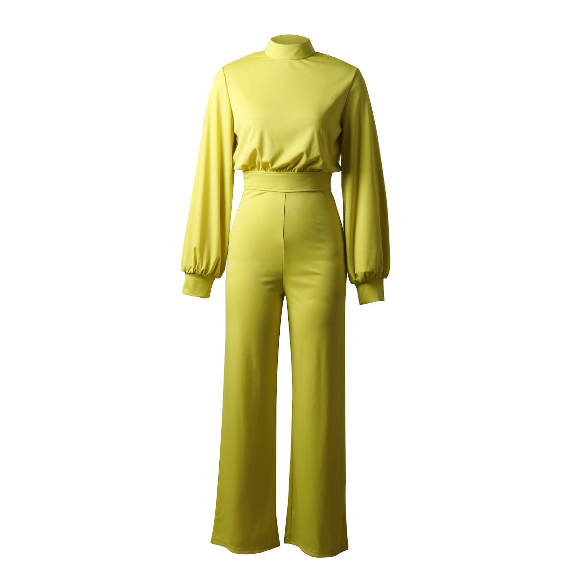 Solid color high neck halter jumpsuit